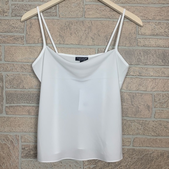 NWT Top Shop 12 White Cowl Neck Cami Tank Top - Picture 2 of 8